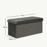 Casa si Gradina - Mobilier - Scaune si fotolii - Tabureti - Taburet pliabil Atmosphera Lilou cu spatiu depozitare 80L, 76x38x38 cm, gri - Infinity.ro