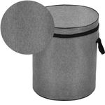 Market - Spalare si intretinere rufe - Uscatoare de rufe si accesorii - Cos depozitare haine sau jucarii, 40x33cm, bumbac si in, 43 l, gri - Infinity.ro