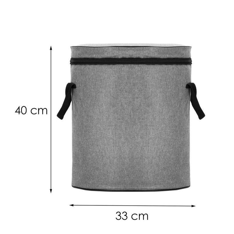 Market - Spalare si intretinere rufe - Uscatoare de rufe si accesorii - Cos depozitare haine sau jucarii, 40x33cm, bumbac si in, 43 l, gri - Infinity.ro