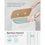 Market - Spalare si intretinere rufe - Uscatoare de rufe si accesorii - Cos de rufe din bambus, pliabil, cu captuseala detasabila lavabila, 72L, 40x30x60cm, alb - Infinity.ro