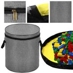 Market - Spalare si intretinere rufe - Uscatoare de rufe si accesorii - Cos depozitare haine sau jucarii, 40x33cm, bumbac si in, 43 l, gri - Infinity.ro