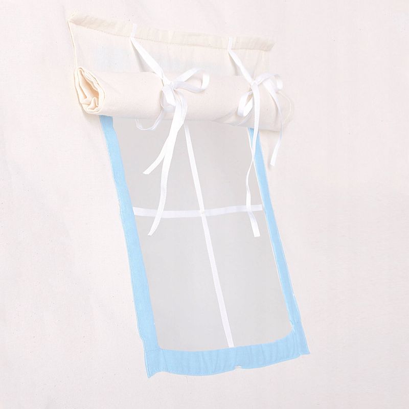 Petshop - Accesorii petshop - Jucarii animale - Jucarii educative - Cort copii Sersimo stil indian Teepee Tent cu fereastra, covoras gros si 2 perne, alb albastru - Infinity.ro