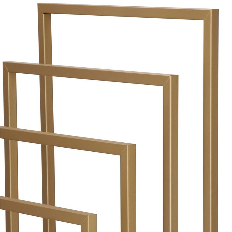 Casa si Gradina - Sanitare - Suporturi si accesorii baie - Accesorii baie - Suport metalic de baie pentru prosoape, cu 4 standuri, 96 cm, auriu mat - Infinity.ro