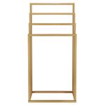 Casa si Gradina - Sanitare - Suporturi si accesorii baie - Accesorii baie - Suport metalic de baie pentru prosoape, cu 4 standuri, 96 cm, auriu mat - Infinity.ro