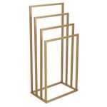 Casa si Gradina - Sanitare - Suporturi si accesorii baie - Accesorii baie - Suport metalic de baie pentru prosoape, cu 4 standuri, 96 cm, auriu mat - Infinity.ro