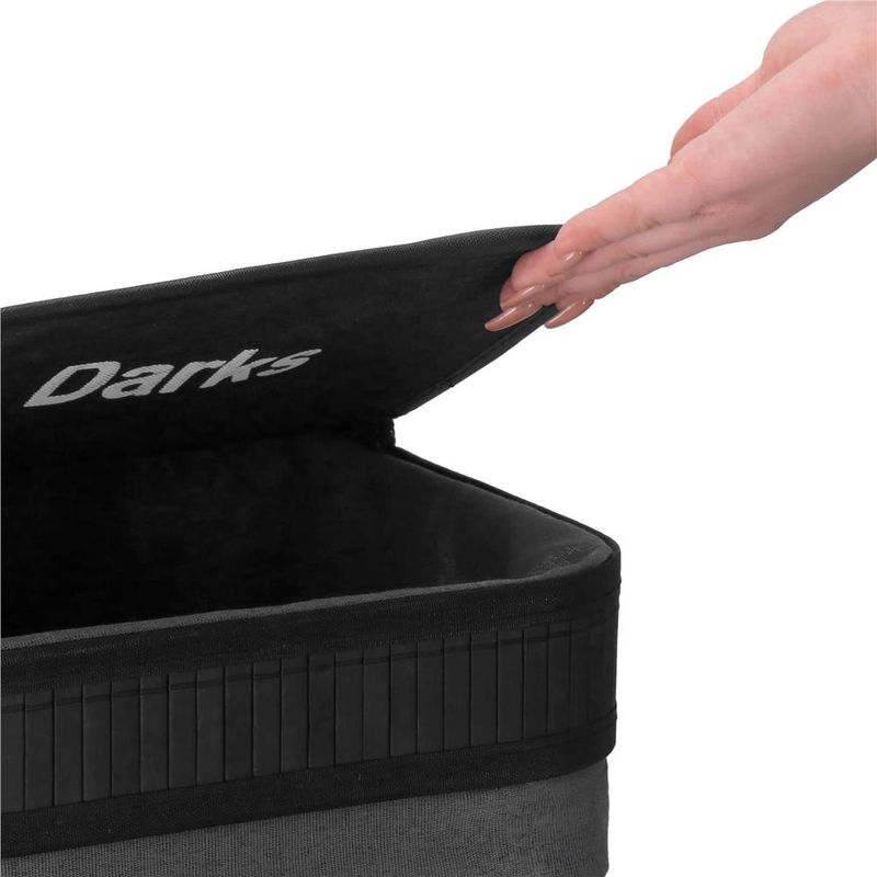 Market - Spalare si intretinere rufe - Uscatoare de rufe si accesorii - Cos de rufe din bambus cu capac, 2 compartimente, sac detasabil, volum 100L, 54x35x60cm, negru - Infinity.ro