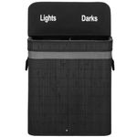 Market - Spalare si intretinere rufe - Uscatoare de rufe si accesorii - Cos de rufe din bambus cu capac, 2 compartimente, sac detasabil, volum 100L, 54x35x60cm, negru - Infinity.ro