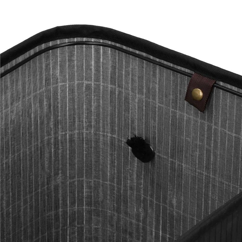 Market - Spalare si intretinere rufe - Uscatoare de rufe si accesorii - Cos de rufe din bambus cu capac, 2 compartimente, sac detasabil, volum 100L, 54x35x60cm, negru - Infinity.ro