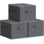 Casa si Gradina - Mobilier - Organizare si depozitare - Organizatoare pentru sertare si dulapuri - Set 3 cutii de depozitare pliabile, organizatoare pentru dulap, textil, 40x30x25 cm, gri - Infinity.ro