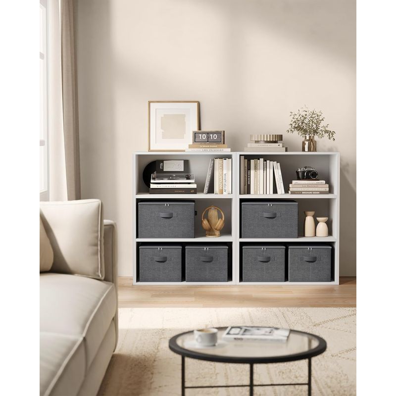 Casa si Gradina - Mobilier - Organizare si depozitare - Organizatoare pentru sertare si dulapuri - Set 3 cutii de depozitare pliabile, organizatoare pentru dulap, textil, 40x30x25 cm, gri - Infinity.ro