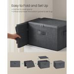 Casa si Gradina - Mobilier - Organizare si depozitare - Organizatoare pentru sertare si dulapuri - Set 3 cutii de depozitare pliabile, organizatoare pentru dulap, textil, 40x30x25 cm, gri - Infinity.ro