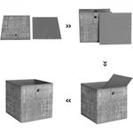Casa si Gradina - Mobilier - Organizare si depozitare - Organizatoare pentru sertare si dulapuri - Set 6 cutii de depozitare, pliabile, din material textil, 30x30x30 cm, gri - Infinity.ro