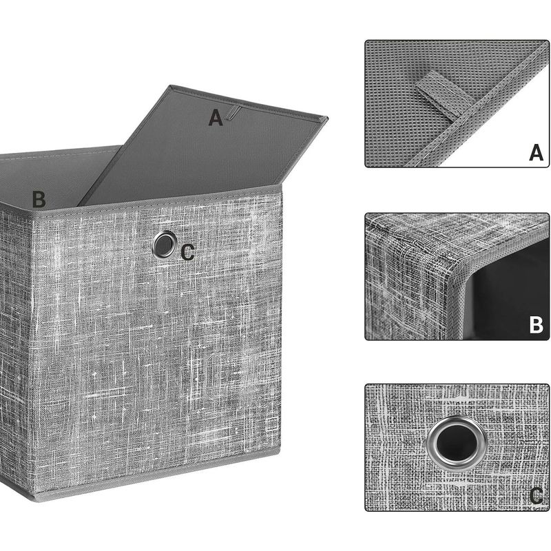 Casa si Gradina - Mobilier - Organizare si depozitare - Organizatoare pentru sertare si dulapuri - Set 6 cutii de depozitare, pliabile, din material textil, 30x30x30 cm, gri - Infinity.ro