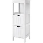 Casa si Gradina - Mobilier - Mobilier baie - Corpuri baie - Dulap de podea pentru baie, multifunctional, 2 sertare, 30x30x89cm, alb - Infinity.ro