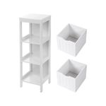 Casa si Gradina - Mobilier - Mobilier baie - Corpuri baie - Dulap de podea pentru baie, multifunctional, 2 sertare, 30x30x89cm, alb - Infinity.ro