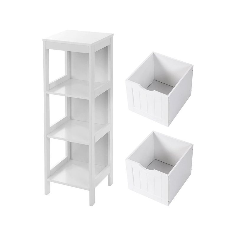 Casa si Gradina - Mobilier - Mobilier baie - Corpuri baie - Dulap de podea pentru baie, multifunctional, 2 sertare, 30x30x89cm, alb - Infinity.ro