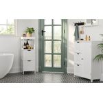 Casa si Gradina - Mobilier - Mobilier baie - Corpuri baie - Dulap de podea pentru baie, multifunctional, 2 sertare, 30x30x89cm, alb - Infinity.ro