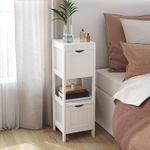 Casa si Gradina - Mobilier - Mobilier baie - Corpuri baie - Dulap de podea pentru baie, multifunctional, 2 sertare, 30x30x89cm, alb - Infinity.ro