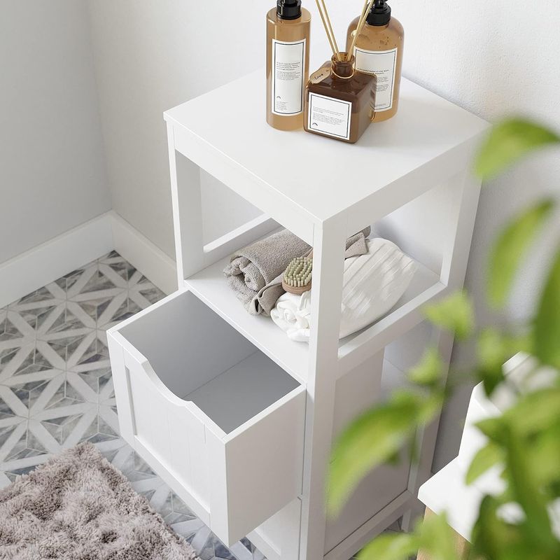 Casa si Gradina - Mobilier - Mobilier baie - Corpuri baie - Dulap de podea pentru baie, multifunctional, 2 sertare, 30x30x89cm, alb - Infinity.ro