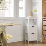 Casa si Gradina - Mobilier - Mobilier baie - Corpuri baie - Dulap de podea pentru baie, multifunctional, 2 sertare, 30x30x89cm, alb - Infinity.ro