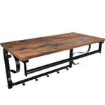 Casa si Gradina - Mobilier - Organizare si depozitare - Cuiere - Cuier de perete cu raft de depozitare si sina, 5 carlige, 30x60x32 cm, maro rustic - Infinity.ro