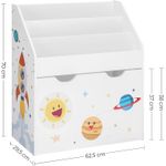 Casa si Gradina - Mobilier - Organizare si depozitare - Cutii depozitare - Organizator de jucarii si carti pentru copii, multifunctional, cutie detasabila cu roti, 63x30x70cm, alb - Infinity.ro