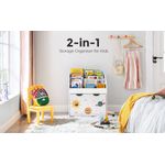 Casa si Gradina - Mobilier - Organizare si depozitare - Cutii depozitare - Organizator de jucarii si carti pentru copii, multifunctional, cutie detasabila cu roti, 63x30x70cm, alb - Infinity.ro