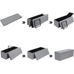 Casa si Gradina - Mobilier - Scaune si fotolii - Fotolii - Taburet pliabil cu sezut moale, spatiu de depozitare 131litri, maxim 300kg, 110x38x38cm, gri - Infinity.ro