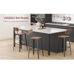 Casa si Gradina - Mobilier - Scaune si fotolii - Scaune - Set 2 scaune de bar, inalte cu spatar, industrial, 45x45x102cm, maro rustic si negru - Infinity.ro