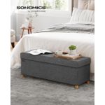 Casa si Gradina - Mobilier - Organizare si depozitare - Bancute - Bancuta depozitare pliabila cu picioare din lemn, 112 litri, textil, 110x38x40 cm, gri - Infinity.ro
