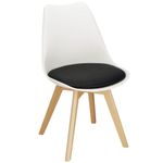 Casa si Gradina - Mobilier - Scaune si fotolii - Scaune - Set 4 scaune dining Verdhe pentru bucatarie cu perna tapitata cu piele ecologica, 44x82cm, alb negru - Infinity.ro