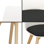 Casa si Gradina - Mobilier - Scaune si fotolii - Scaune - Set 4 scaune dining Verdhe pentru bucatarie cu perna tapitata cu piele ecologica, 44x82cm, alb negru - Infinity.ro