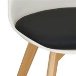 Casa si Gradina - Mobilier - Scaune si fotolii - Scaune - Set 4 scaune dining Verdhe pentru bucatarie cu perna tapitata cu piele ecologica, 44x82cm, alb negru - Infinity.ro