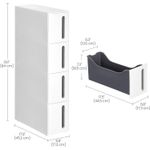 Casa si Gradina - Mobilier - Mobilier baie - Corpuri baie - Etajera ingusta cu roti, pentru baie sau bucatarie, cu 4 sertare, 45x17x84 cm, alb - Infinity.ro