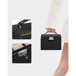 Casa si Gradina - Mobilier - Organizare si depozitare - Cutii depozitare - Cutie de bijuterii cu 3 nivele, 2 sertare, oglinda si incuietoare, 14x18x14cm, negru - Infinity.ro