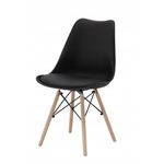 Casa si Gradina - Mobilier - Scaune si fotolii - Scaune - Set 4 scaune de bucatarie, design scandinav modern, sezut cu burete, negru - Infinity.ro