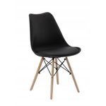 Casa si Gradina - Mobilier - Scaune si fotolii - Scaune - Set 4 scaune de bucatarie, design scandinav modern, sezut cu burete, negru - Infinity.ro