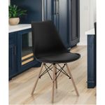 Casa si Gradina - Mobilier - Scaune si fotolii - Scaune - Set 4 scaune de bucatarie, design scandinav modern, sezut cu burete, negru - Infinity.ro