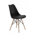 Casa si Gradina - Mobilier - Scaune si fotolii - Scaune - Set 4 scaune de bucatarie, design scandinav modern, sezut cu burete, negru - Infinity.ro