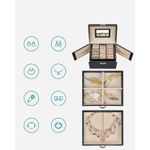 Casa si Gradina - Mobilier - Organizare si depozitare - Cutii depozitare - Cutie de bijuterii cu 3 nivele, 2 sertare, oglinda si incuietoare, 14x18x14cm, negru - Infinity.ro