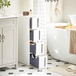 Casa si Gradina - Mobilier - Mobilier baie - Corpuri baie - Etajera ingusta cu roti, pentru baie sau bucatarie, cu 4 sertare, 45x17x84 cm, alb - Infinity.ro