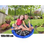Casa si Gradina - Gradina si terasa - Balansoare si hamace - Balansoare - Leagan tip cuib Spider, 100cm, inaltime reglabila, 150 kg, Albastru Negru - Infinity.ro