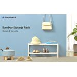 Casa si Gradina - Mobilier - Mobilier baie - Corpuri baie - Raft de depozitare din bambus, cu 2 niveluri, 26x70x33cm, alb - Infinity.ro