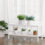 Casa si Gradina - Mobilier - Mobilier baie - Corpuri baie - Raft de depozitare din bambus, cu 2 niveluri, 26x70x33cm, alb - Infinity.ro