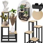 Casa si Gradina - Gradinarit si plante - Plante si ghivece - Ghivece si suporturi - Stand pentru flori, cadru metalic, 4 etajere, 34x34x68 cm, bej - Infinity.ro