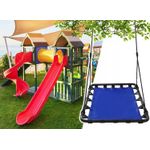 Casa si Gradina - Gradina si terasa - Balansoare si hamace - Balansoare - Leagan tip hamac 120x80 cm, cu rama metalica si prindere dubla, pentru gradina sau terasa, albastru - Infinity.ro