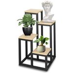 Casa si Gradina - Gradinarit si plante - Plante si ghivece - Ghivece si suporturi - Stand pentru flori, cadru metalic, 4 etajere, 34x34x68 cm, bej - Infinity.ro
