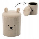 Casa si Gradina - Mobilier - Mobilier copii - Mobilier camera copiilor - Taburet pentru copii, pliabil cu spatiu depozitare, 80kg, 28×34 cm, bej - Infinity.ro