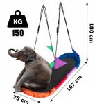 Casa si Gradina - Gradina si terasa - Balansoare si hamace - Balansoare - Leagan tip hamac 167x75 cm, cu rama metalica si steaguri colorate, prindere dubla, multicolor - Infinity.ro