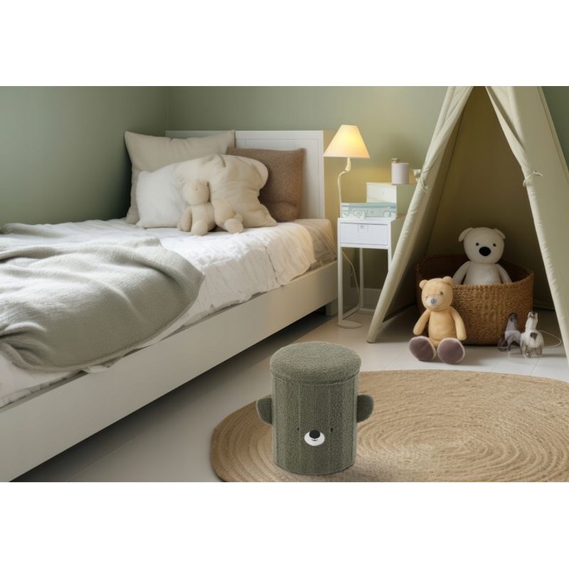 Casa si Gradina - Mobilier - Mobilier copii - Mobilier camera copiilor - Taburet pentru copii, pliabil cu spatiu depozitare, 80kg, 28×34 cm, verde - Infinity.ro